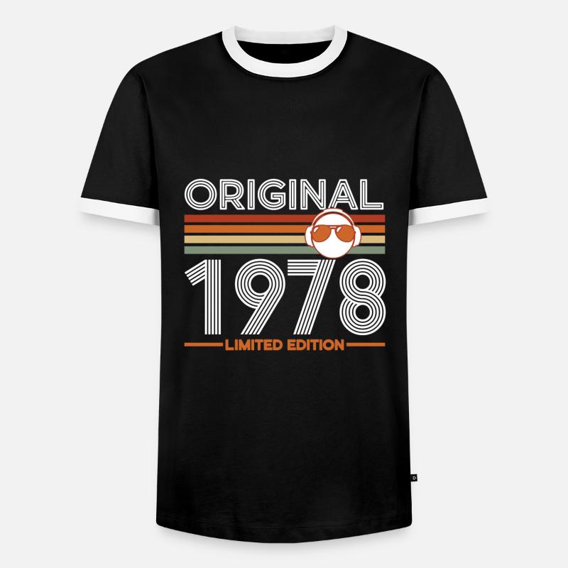 1978 - Männer Kontrast-T-Shirt - Schwarz/Weiß
