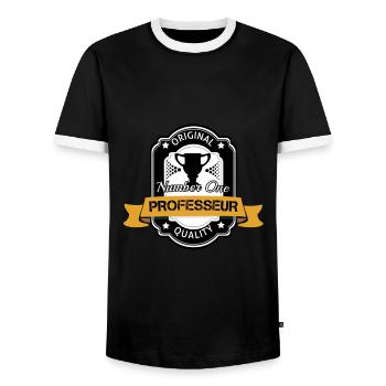 Professeur number one original cadeau - T-shirt contrasté Homme - noir/blanc - Devant - AI Model Female 172 light (172cm) & AI Model Male 178 light (178cm)