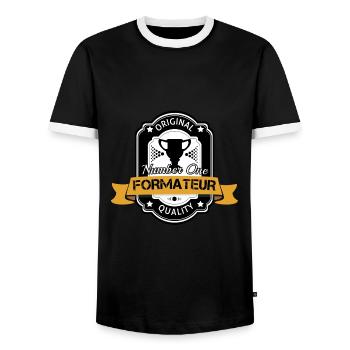 Formateur original number one cadeau - T-shirt contrasté Homme - noir/blanc - Devant - AI Model Female 172 light (172cm) & AI Model Male 178 light (178cm)