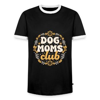 Dog moms club - Men's Ringer Shirt - black/white - Front - AI Model Female 172 light (172cm) & AI Model Male 178 light (178cm)