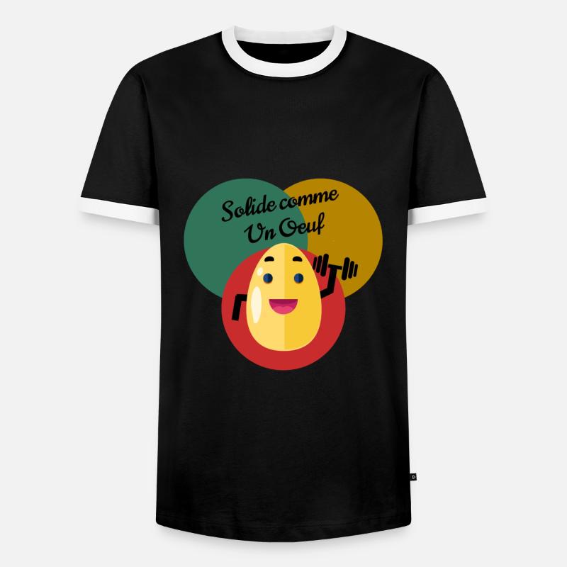 Solid as an egg - Men's Ringer Shirt - black/white