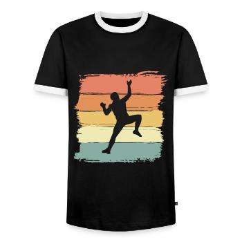 Légende de l’escalade rétro vintage - T-shirt contrasté Homme - noir/blanc - Devant - AI Model Female 172 light (172cm) & AI Model Male 178 light (178cm)