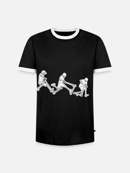 Scooter Tretroller - Männer Kontrast-T-Shirt - Schwarz/Weiß