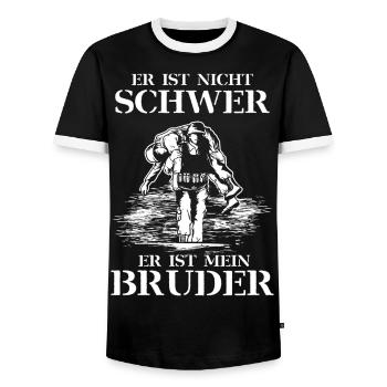 Bundeswehr Soldat Bruder - Männer Kontrast-T-Shirt - Schwarz/Weiß - Vorne - AI Model Female 172 light (172cm) & AI Model Male 178 light (178cm)