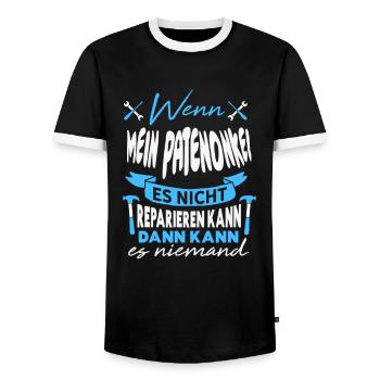 Wenn MEIN PATENONKEL es nicht reparieren kann - Männer Kontrast-T-Shirt - Schwarz/Weiß - Vorne - AI Model Female 172 light (172cm) & AI Model Male 178 light (178cm)