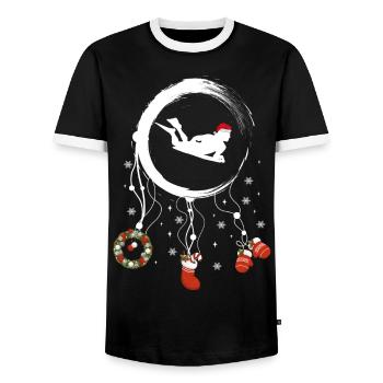 Bodyboard Weihnachten Weihnachtstraumfänger - Männer Kontrast-T-Shirt - Schwarz/Weiß - Vorne - AI Model Female 172 light (172cm) & AI Model Male 178 light (178cm)