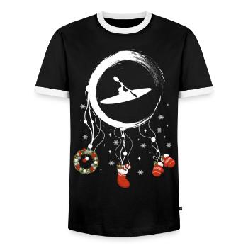 Kayak Weihnachten Weihnachtstraumfänger - Männer Kontrast-T-Shirt - Schwarz/Weiß - Vorne - AI Model Female 172 light (172cm) & AI Model Male 178 light (178cm)