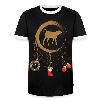 Kalb Weihnachten Weihnachtstraumfänger - Männer Kontrast-T-Shirt - Schwarz/Weiß - Vorne - AI Model Female 172 light (172cm) & AI Model Male 178 light (178cm)