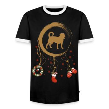 Appenzeller Sennenhund Weihnachten Weihnachtstraum - Männer Kontrast-T-Shirt - Schwarz/Weiß - Vorne - AI Model Female 172 light (172cm) & AI Model Male 178 light (178cm)