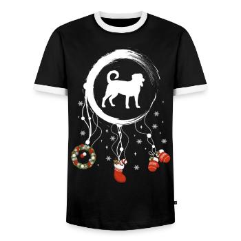 Appenzeller Sennenhund Weihnachten Weihnachtstraum - Männer Kontrast-T-Shirt - Schwarz/Weiß - Vorne - AI Model Female 172 light (172cm) & AI Model Male 178 light (178cm)