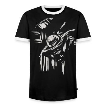 Architektur Landschaft Skizze - Männer Kontrast-T-Shirt - Schwarz/Weiß - Vorne - AI Model Female 172 light (172cm) & AI Model Male 178 light (178cm)