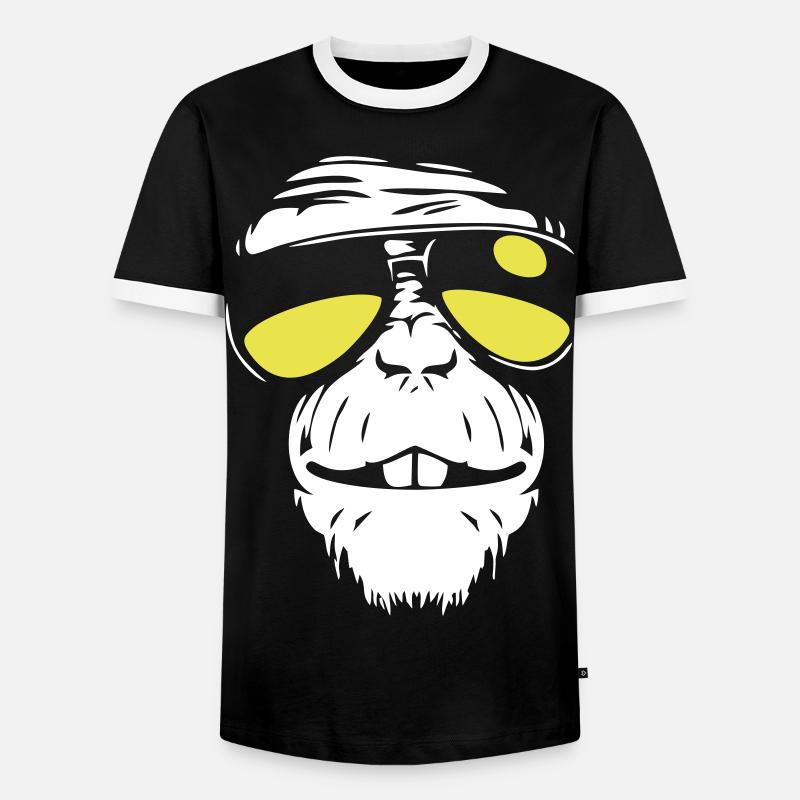 Cool Monkey - Coole Affe - Männer Kontrast-T-Shirt - Schwarz/Weiß