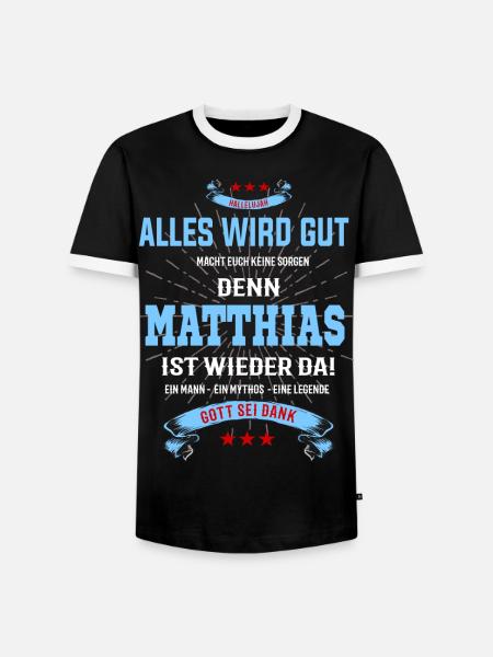 MatthiasT-Shirt - alles wird gut - Männer Kontrast-T-Shirt - Schwarz/Weiß