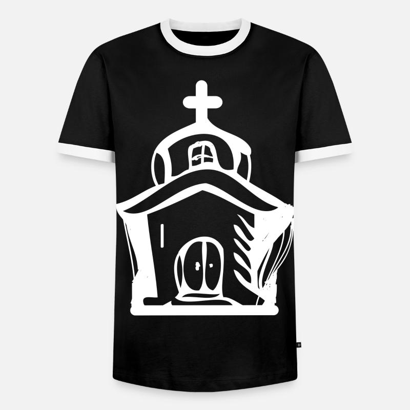 Kirche - Männer Kontrast-T-Shirt - Schwarz/Weiß