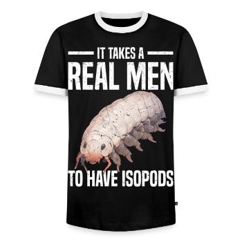 Asseln - Männer Kontrast-T-Shirt - Schwarz/Weiß - Vorne - AI Model Female 172 light (172cm) & AI Model Male 178 light (178cm)