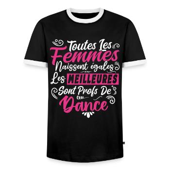 Prof Professeur Danse Métier Humour Cadeau - T-shirt contrasté Homme - noir/blanc - Devant - AI Model Female 172 light (172cm) & AI Model Male 178 light (178cm)