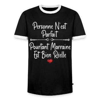 Marraine - T-shirt contrasté Homme - noir/blanc - Devant - AI Model Female 172 light (172cm) & AI Model Male 178 light (178cm)