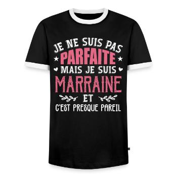 Pas Parfaite Mais Je Suis Meilleure Marraine - T-shirt contrasté Homme - noir/blanc - Devant - AI Model Female 172 light (172cm) & AI Model Male 178 light (178cm)