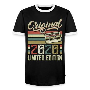 Jahrgang 2020 Retro Geburtstagsgeschenk 2020 - Männer Kontrast-T-Shirt - Schwarz/Weiß - Vorne - AI Model Female 172 light (172cm) & AI Model Male 178 light (178cm)