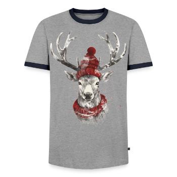 Renne - T-shirt contrasté Homme - gris/marine  - Devant - AI Model Female 172 light (172cm) & AI Model Male 178 light (178cm)