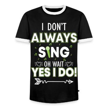 Music Choir Musicians - Men's Ringer Shirt - black/white - Front - AI Model Female 172 light (172cm) & AI Model Male 178 light (178cm)
