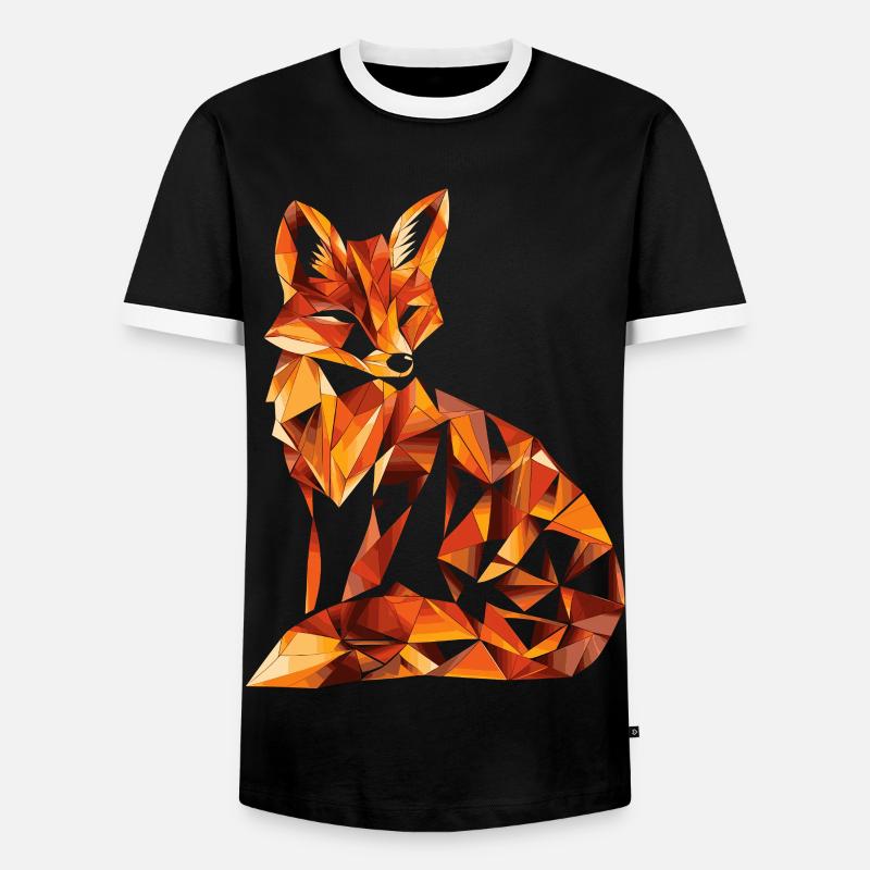 Fox Abstract Geometry - Men's Ringer Shirt - black/white