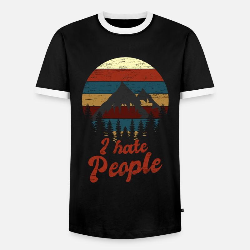 Camping I Hate People - Men's Ringer Shirt - black/white