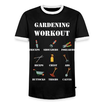 Jardinage jardinage jardinier jardinage jardinage - T-shirt contrasté Homme - noir/blanc - Devant - AI Model Female 172 light (172cm) & AI Model Male 178 light (178cm)