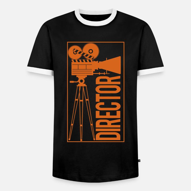 Direktor - Männer Kontrast-T-Shirt - Schwarz/Weiß
