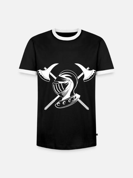 Ritter des Mittelalters - Männer Kontrast-T-Shirt - Schwarz/Weiß