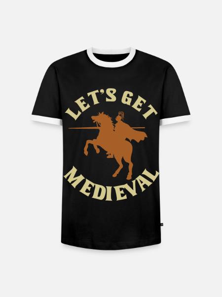 Ritter des Mittelalters - Männer Kontrast-T-Shirt - Schwarz/Weiß
