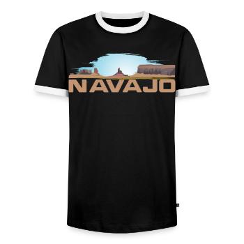 Navajo - T-shirt contrasté Homme - noir/blanc - Devant - AI Model Female 172 light (172cm) & AI Model Male 178 light (178cm)