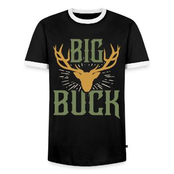 Big Buck Father Son Matching Hunting Gift - T-shirt contrasté Homme - noir/blanc - Devant - AI Model Female 172 light (172cm) & AI Model Male 178 light (178cm)