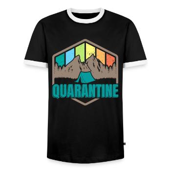 Quarantine Camping Tent Campfire Social Distancing - Männer Kontrast-T-Shirt - Schwarz/Weiß - Vorne - AI Model Female 172 light (172cm) & AI Model Male 178 light (178cm)