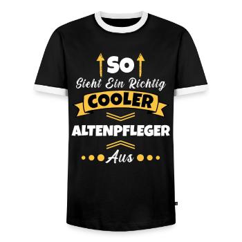 So Sieht Ein Richtig Cooler Krankenpfleger aus - Männer Kontrast-T-Shirt - Schwarz/Weiß - Vorne - AI Model Female 172 light (172cm) & AI Model Male 178 light (178cm)