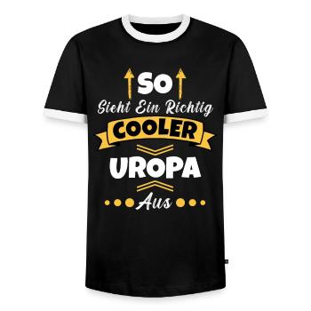 So Sieht Ein Richtig Cooler Uropa aus Großvater - Männer Kontrast-T-Shirt - Schwarz/Weiß - Vorne - AI Model Female 172 light (172cm) & AI Model Male 178 light (178cm)