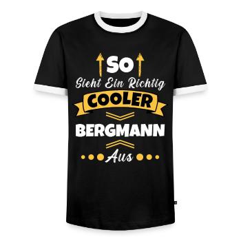So Sieht Ein Richtig Cooler Uhrmacher aus - Männer Kontrast-T-Shirt - Schwarz/Weiß - Vorne - AI Model Female 172 light (172cm) & AI Model Male 178 light (178cm)