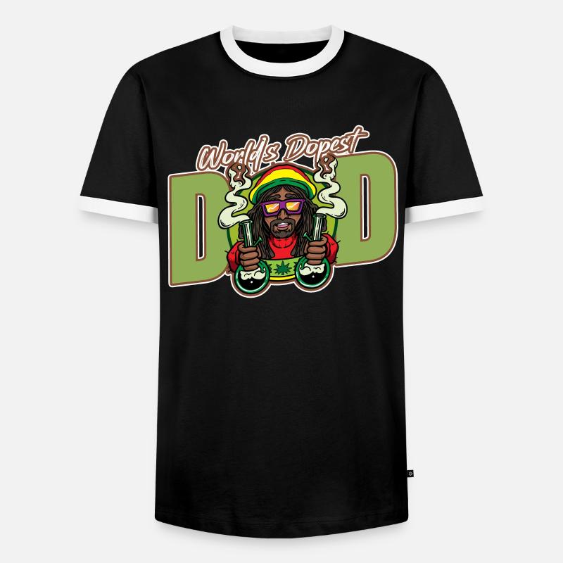 World's Dopest Dad - Men's Ringer Shirt - black/white