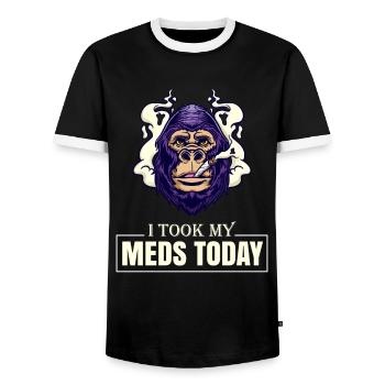 I Took My Meds Today - Männer Kontrast-T-Shirt - Schwarz/Weiß - Vorne - AI Model Female 172 light (172cm) & AI Model Male 178 light (178cm)