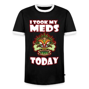 I Took My Meds Today - Männer Kontrast-T-Shirt - Schwarz/Weiß - Vorne - AI Model Female 172 light (172cm) & AI Model Male 178 light (178cm)
