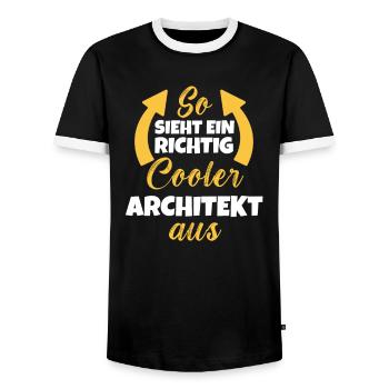 So Sieht Ein Richtig Cooler Architekt aus - Männer Kontrast-T-Shirt - Schwarz/Weiß - Vorne - AI Model Female 172 light (172cm) & AI Model Male 178 light (178cm)