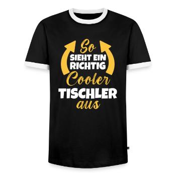 So Sieht Ein Richtig Cooler Tischler aus Zimmerer - Männer Kontrast-T-Shirt - Schwarz/Weiß - Vorne - AI Model Female 172 light (172cm) & AI Model Male 178 light (178cm)