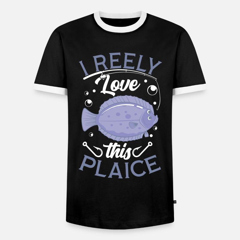 Reely Nice Plaice - Men's Ringer Shirt - black/white