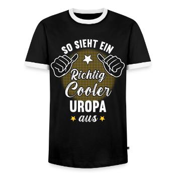 So Sieht Ein Richtig Cooler Uropa aus Großvater - Männer Kontrast-T-Shirt - Schwarz/Weiß - Vorne - AI Model Female 172 light (172cm) & AI Model Male 178 light (178cm)