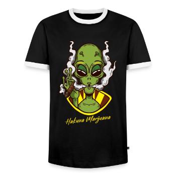 Hakuna Marijuana Drôle De Weed Fumer Pothead THC - T-shirt contrasté Homme - noir/blanc - Devant - AI Model Female 172 light (172cm) & AI Model Male 178 light (178cm)