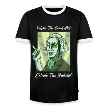 Inhale The Good Shit Exhale The Bullshit 420 Weed - Männer Kontrast-T-Shirt - Schwarz/Weiß - Vorne - AI Model Female 172 light (172cm) & AI Model Male 178 light (178cm)