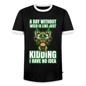 A Day Without Weed Is Like Cannabis Weed Smoking - Männer Kontrast-T-Shirt - Schwarz/Weiß - Vorne - AI Model Female 172 light (172cm) & AI Model Male 178 light (178cm)