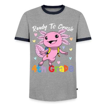 Ready To Crush 4th Grade Elementary School - T-shirt contrasté Homme - gris/marine  - Devant - AI Model Female 172 light (172cm) & AI Model Male 178 light (178cm)