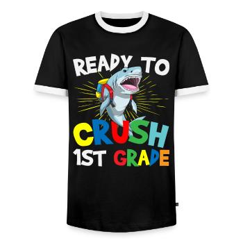 Ready To Crush 1st Grade Elementary School - T-shirt contrasté Homme - noir/blanc - Devant - AI Model Female 172 light (172cm) & AI Model Male 178 light (178cm)