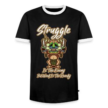Struggle Is The Enemy But Weed Is The Remedy - Männer Kontrast-T-Shirt - Schwarz/Weiß - Vorne - AI Model Female 172 light (172cm) & AI Model Male 178 light (178cm)